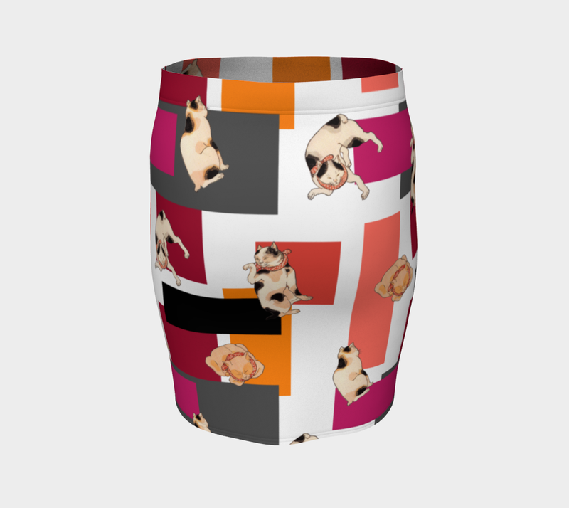 Cool Cat Fitted Skirt - Objet D'Art