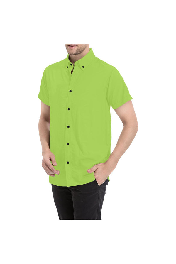 Lime Green Men's Short Sleeve Shirt/Large Size - Objet D'Art