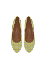 Yellow Plaid Women's High Heels (Model 044) - Objet D'Art