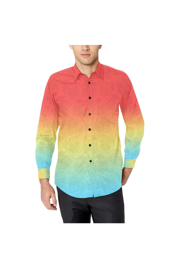 Kitty Kat Ombre Men's All Over Print Casual Dress Shirt (Model T61) - Objet D'Art