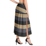 Elastic Waist Ruffle Slit Hem Skirt - Objet D'Art