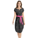 Bones Hearts and Cobwebs Notched Neck Belted Dress - Objet D'Art