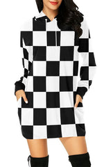 Queen's Gambit Hoodie Dress All Over Print Hoodie Mini Dress - Objet D'Art