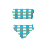 MARINE SCHEME PRINT 2 Chest Wrap Bikini Swimsuit (Model S36) - Objet D'Art
