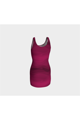 Burgundy Wave Bodycon Dress - Objet D'Art