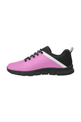 Pink & Black Women's Breathable Running Shoes (Model 055) - Objet D'Art