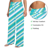 biased biscayne atoll blue Women's Wide Leg Lounge Pants (Model L77)