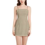 Sleeveless Square Neckline Spaghetti Strap Mini Dress - Objet D'Art