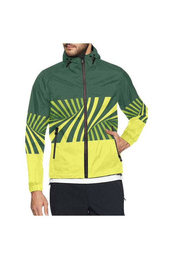 Green Illusion All Over Print Windbreaker for Men (Model H23) - Objet D'Art