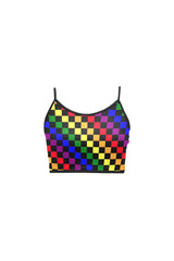 undefined Women's Spaghetti Strap Crop Top (Model T67) - Objet D'Art