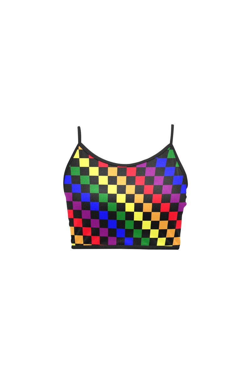 undefined Women's Spaghetti Strap Crop Top (Model T67) - Objet D'Art