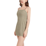Sleeveless Square Neckline Spaghetti Strap Mini Dress - Objet D'Art