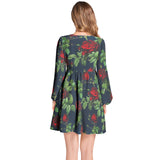 Lantern Sleeve Deep V-Neck Short Dress - Objet D'Art