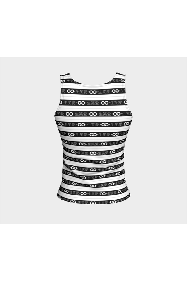 Live Laugh Love Black Striped Fitted Tank Top - Objet D'Art