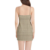 Sleeveless Square Neckline Spaghetti Strap Mini Dress - Objet D'Art