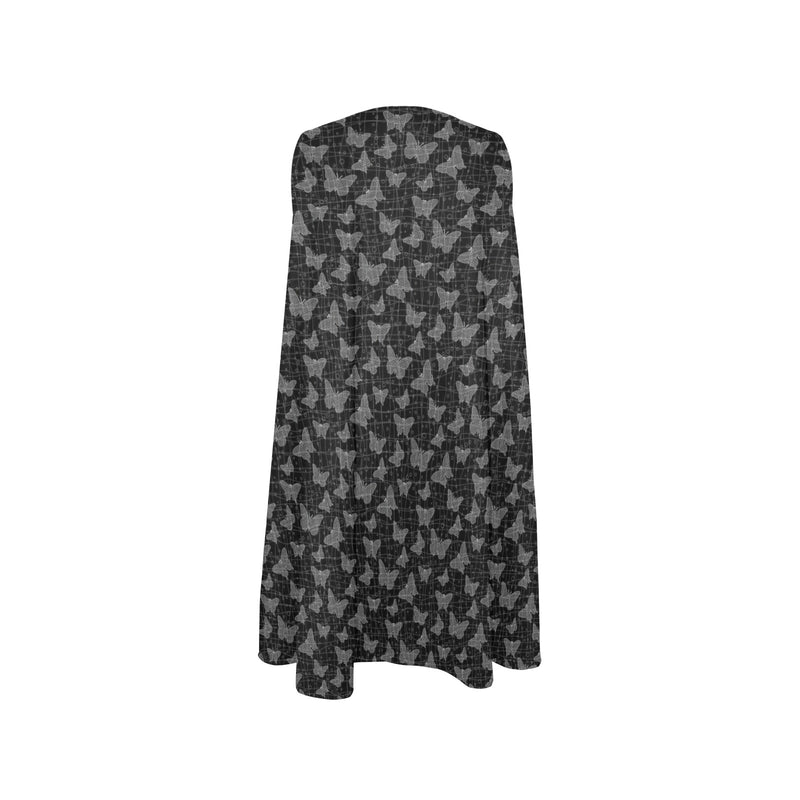 bttrfly bubbles print Sleeveless A-Line Pocket Dress (Model D57) - Objet D'Art