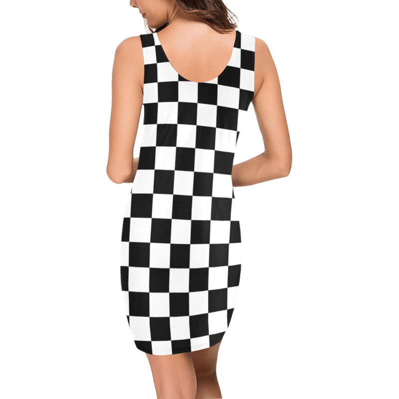 bw check print 2 Medea Vest Dress (Model D06) - Objet D'Art