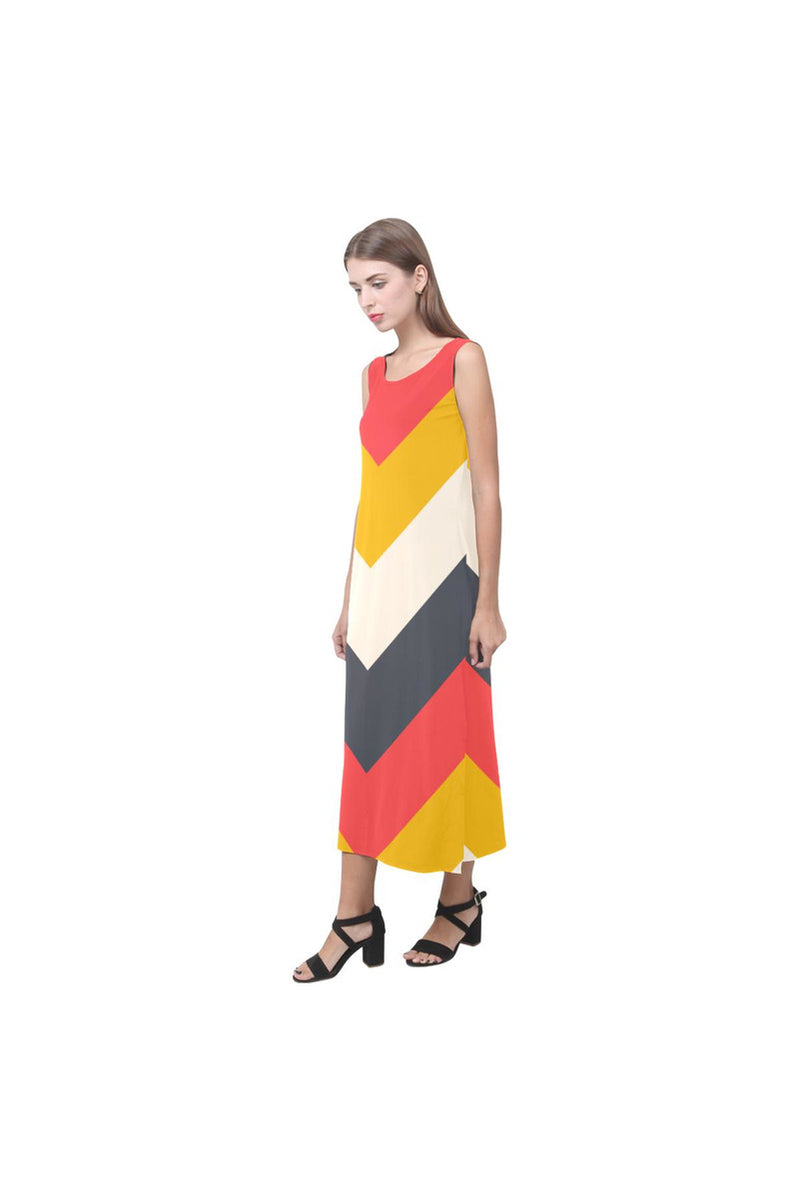 Chevron Phaedra Sleeveless Open Fork Long Dress - Objet D'Art Online Retail Store