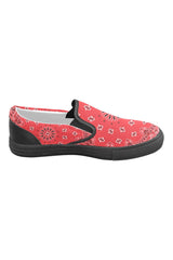 Red Bandana Men's Slip-on Canvas Shoes (Model 019) - Objet D'Art