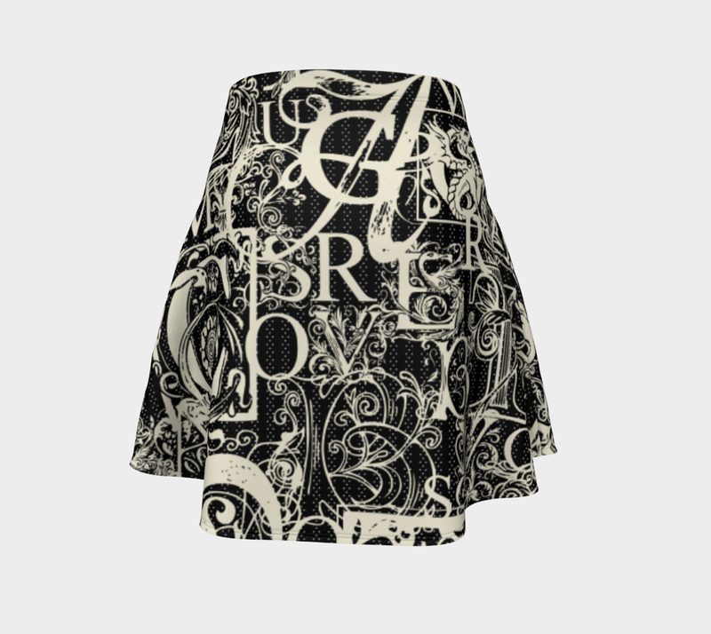 Calligraphy Flare Skirt - Objet D'Art
