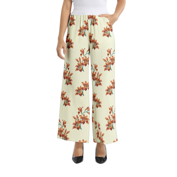 Tiger Lily Floral Print Elastic Waist Wide Leg Pant - Objet D'Art