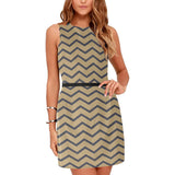 waves4 print Eos Women's Sleeveless Dress (Model D01) - Objet D'Art