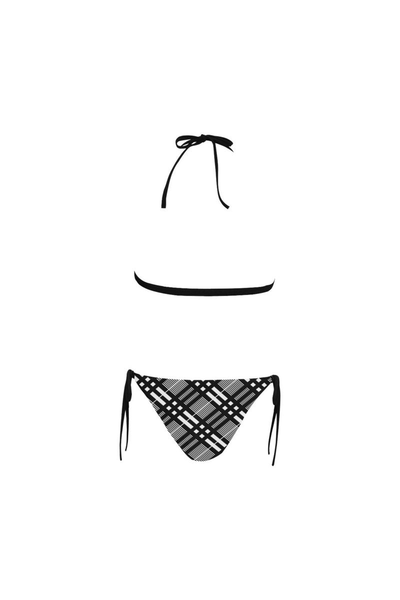 Plaid Pleasure Buckle Front Halter Bikini Swimsuit - Objet D'Art