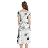 Puff Sleeve Split Thigh Midi Dress - Objet D'Art