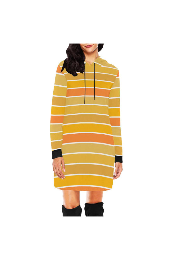 Shades of Turmeric All Over Print Hoodie Mini Dress (Model H27) - Objet D'Art