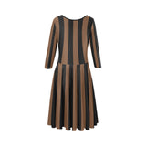 Striped Tethys Half-Sleeve Skater Dress - Objet D'Art