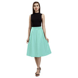 Mint Green Mnemosyne Women's Crepe Skirt - Objet D'Art