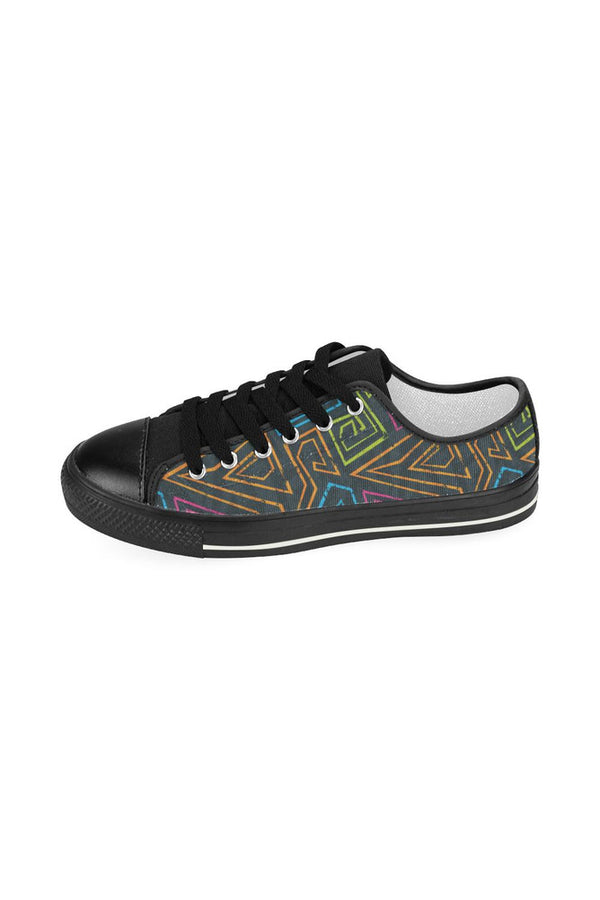 Abstract Color Women's Classic Canvas Shoes (Model 018) - Objet D'Art