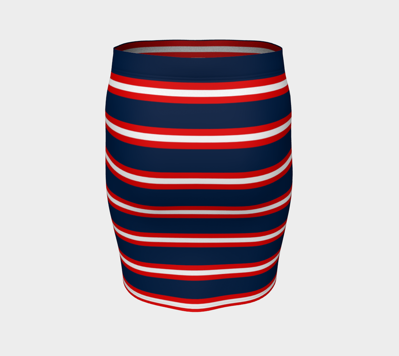 Americana Striped Fitted Skirt - Objet D'Art