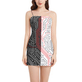 Sleeveless Square Neckline Spaghetti Strap Mini Dress - Objet D'Art