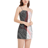 Sleeveless Square Neckline Spaghetti Strap Mini Dress - Objet D'Art