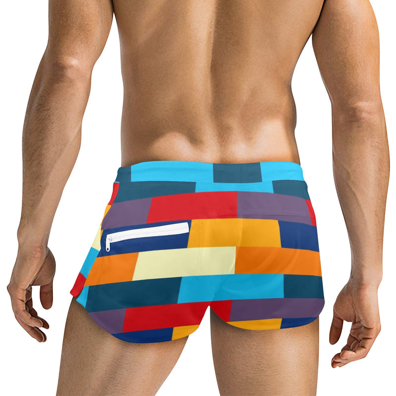 selfportraitshades Men's Swim Trunks with Zipper Pocket (Model L71) - Objet D'Art