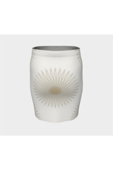 Creme Mandala Fitted Skirt - Objet D'Art