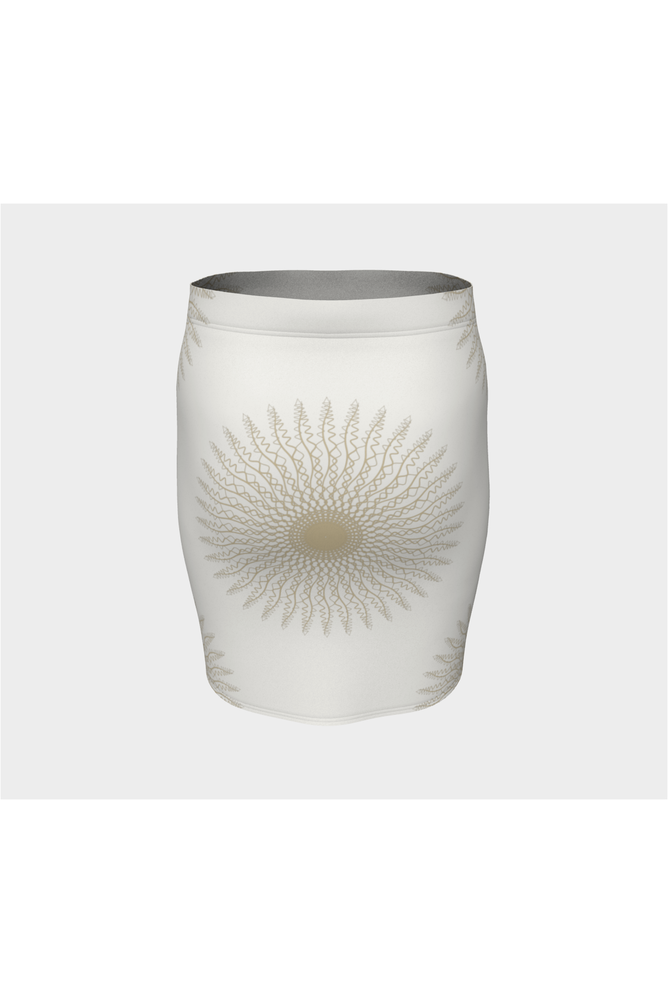 Creme Mandala Fitted Skirt - Objet D'Art