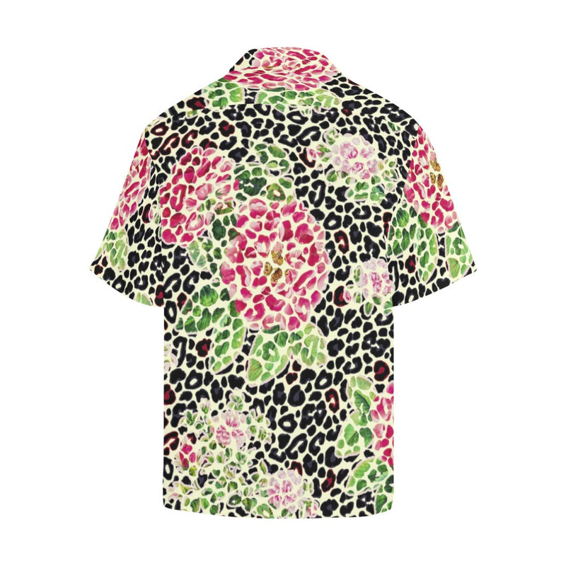 leopard rose print 2 Hawaiian Shirt with Merged Design (Model T58) - Objet D'Art