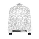skull gray print All Over Print Bomber Jacket for Women (Model H21) - Objet D'Art
