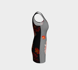 Greek Key Floral Bodycon Dress - Objet D'Art