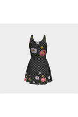 Floral Polka Dots Flare Dress - Objet D'Art