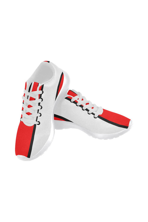 red black white stripe Women’s Running Shoes (Model 020) - Objet D'Art