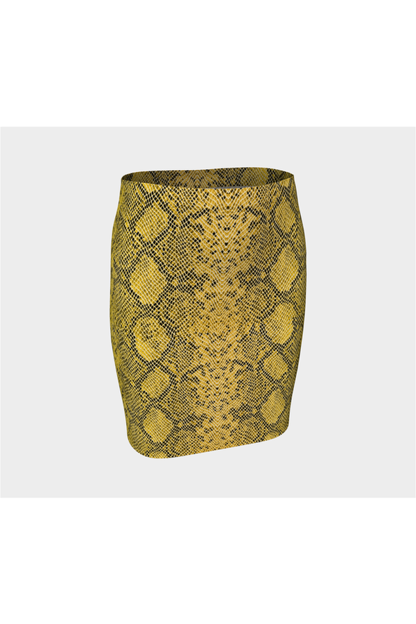 Gold Snakeskin Fitted Skirt - Objet D'Art Online Retail Store