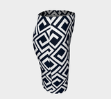 Greek Key Fitted Skirt - Objet D'Art