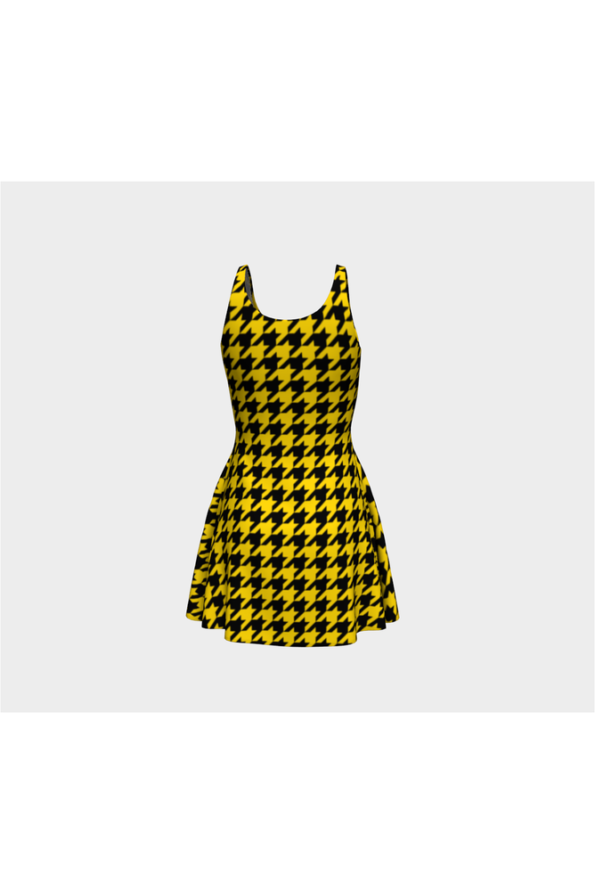 Black and Gold Hounds-tooth Flare Dress - Objet D'Art Online Retail Store