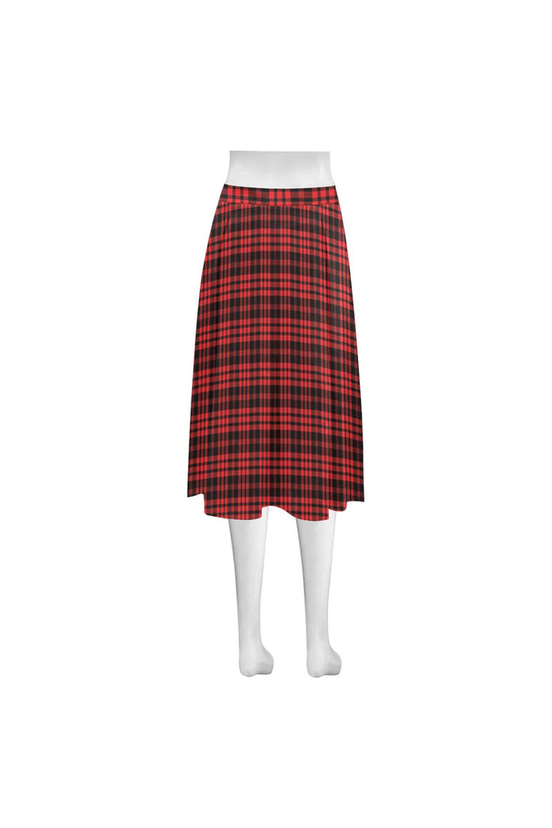 Buffalo Plaid Mnemosyne Women's Crepe Skirt (Model D16) - Objet D'Art