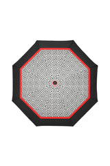 Greek Key Red & Black Auto-Foldable Umbrella (Model U04) - Objet D'Art Online Retail Store