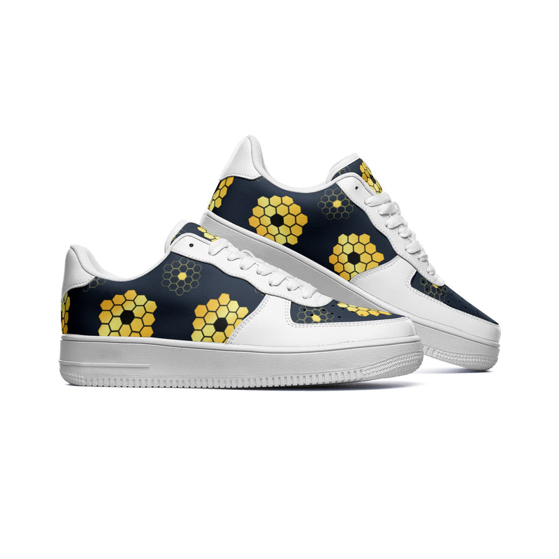 Space Telescope Unisex Low Top Leather Sneakers - Objet D'Art