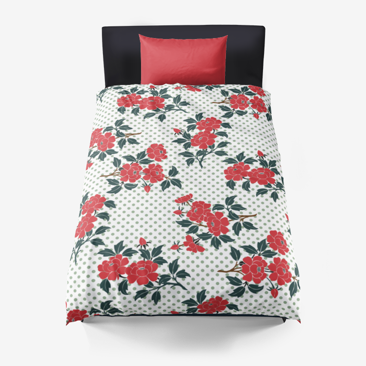 Christmas Roses Microfiber Duvet Cover - Objet D'Art